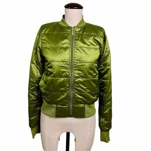Lululemon Non-Stop‎ Bomber Jacket Wasabi Green Full Zip Reversible Size 4